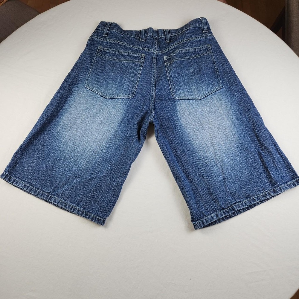 Trust Mens Blue Denim Jeans Shorts Jorts Baggy Skater Y2K Vintage Size 36